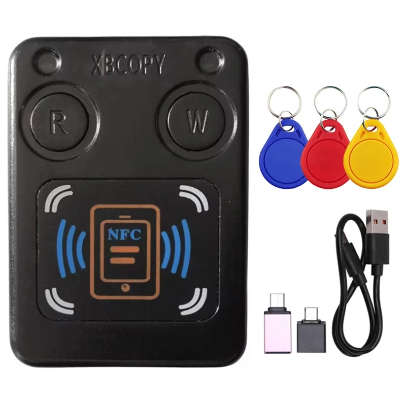 

FEDI-NFC RFID Smart Chip Card Reader Copier +3XCUID Keychain IC 13.56Mhz ID 125Khz 250Khz 375Khz RFID Token Clone Duplicator