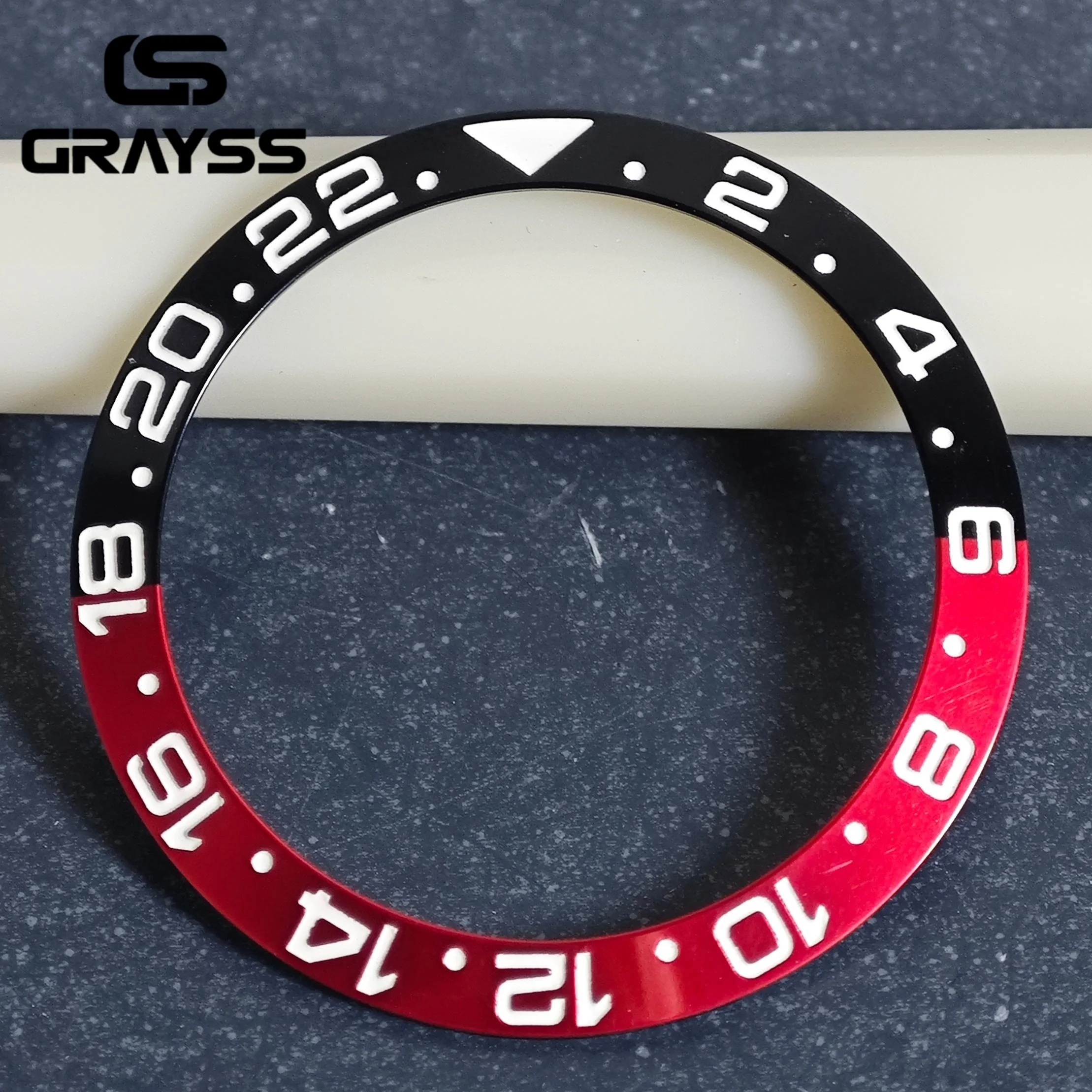 GRAYSS 38mm Keramik Für 40mm SUB Uhrengehäuse Legierung Uhr Lünette Einsatz Ring Hang NH35 NH34 GMT Tauchen Männer Uhr Teil Zubehör