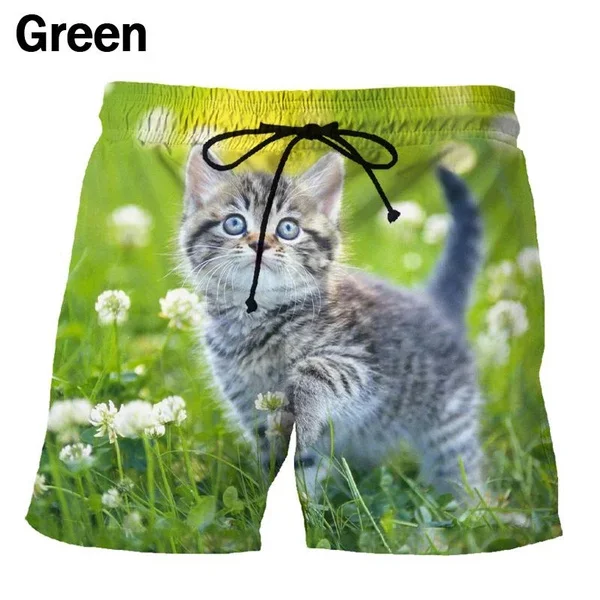 Modne spodenki z nadrukiem 3D Cute Cat Casual Street Hip Hop Harajuku Style Unisex Cool Shorts