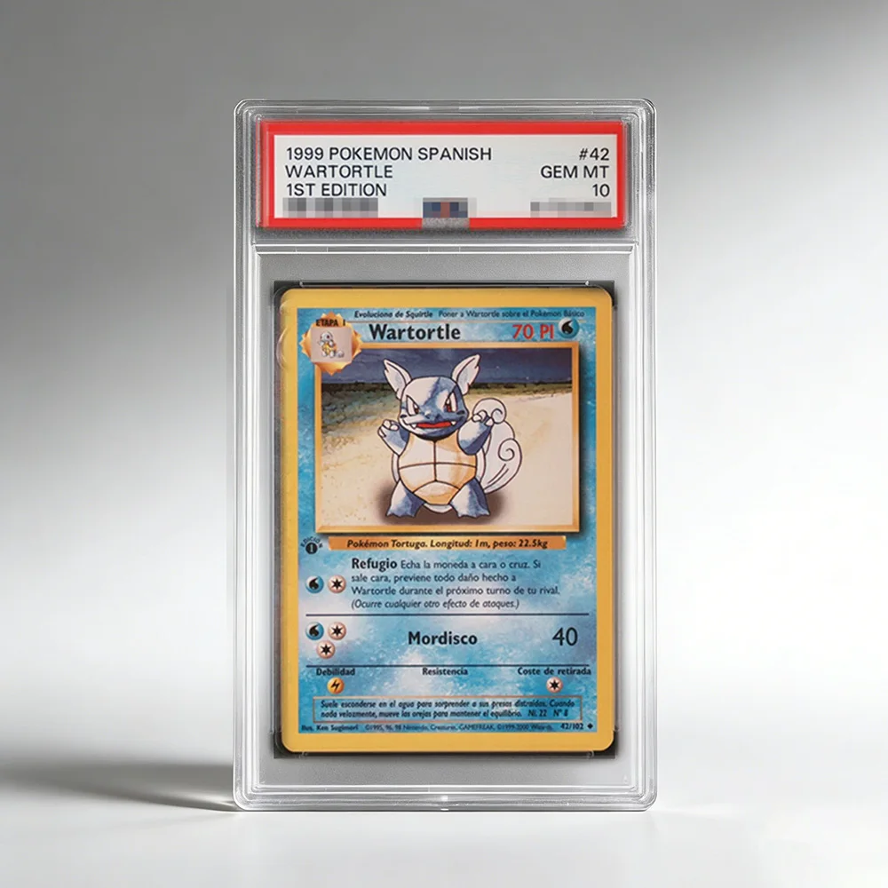 

DIY PTCG Rating Collection Card Single Card 1999 SPANISH WARTORTLE 1ST EDITION 42/102 High Quality Replica Card Toy Card Anime