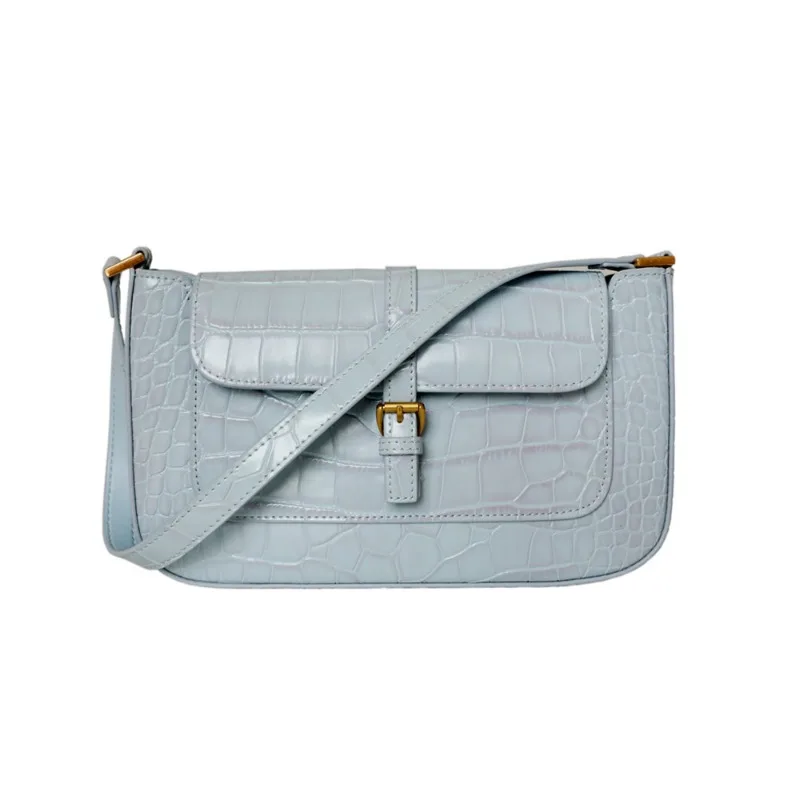 Loerss Echt Lederen Schoudertas Niche Veelzijdige Koeienhuid Onderarmtas Voor Dames Krokodillenpatroon Mode Casual Crossbody Tas