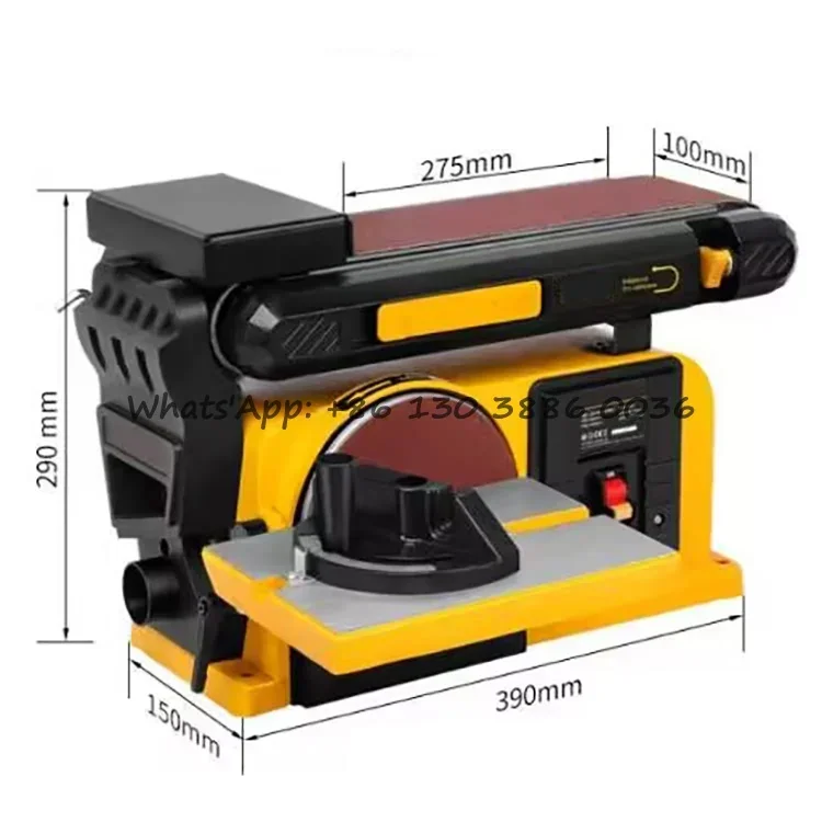 750W Multifunction New 4*6 Wide Belt Sander Combination Belt Disc Carpentry Sanding Machine for Wood Engraving Drilling Grinding