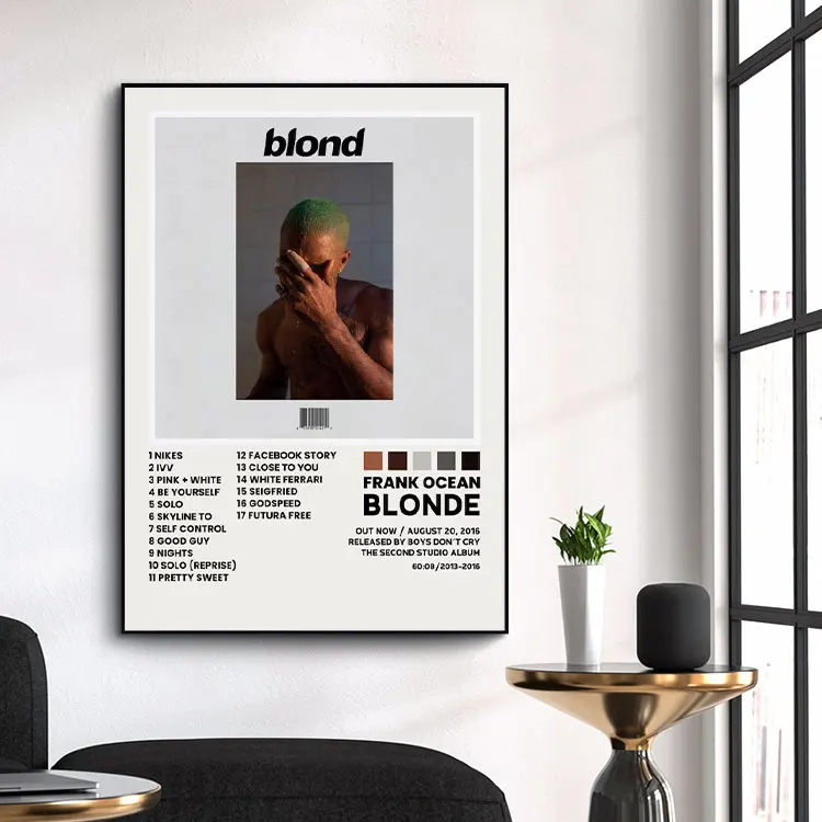 Frank Ocean Blonde Album Wall Tracklist Frank Ocean Album Cover Art Music Poster Canvas Painting Room Home Decor Gifts