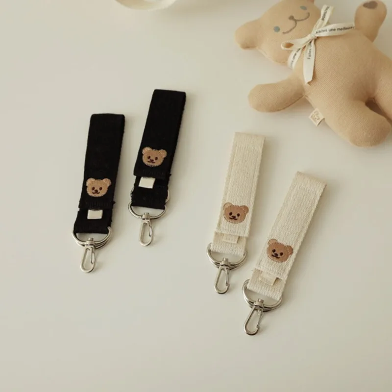 

Korean Ins Stroller Hook Embroidered Bear Hanging Storage Bag Universal Baby Stroller Accessories