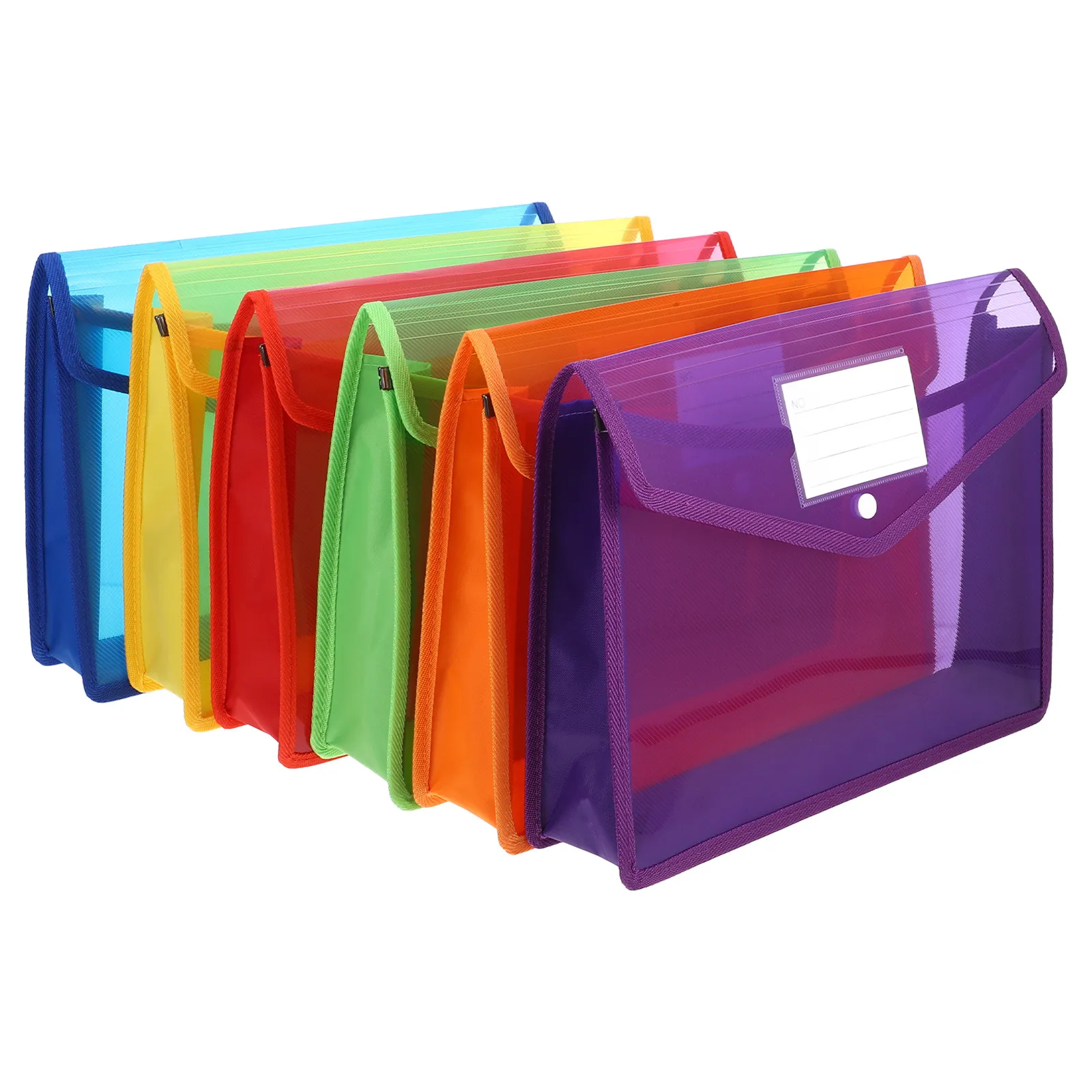 6pcs-document-folders-plastic-file-bag-thickened-transparent-button-closure-a4-size-waterproof-clear-poly-envelope-file