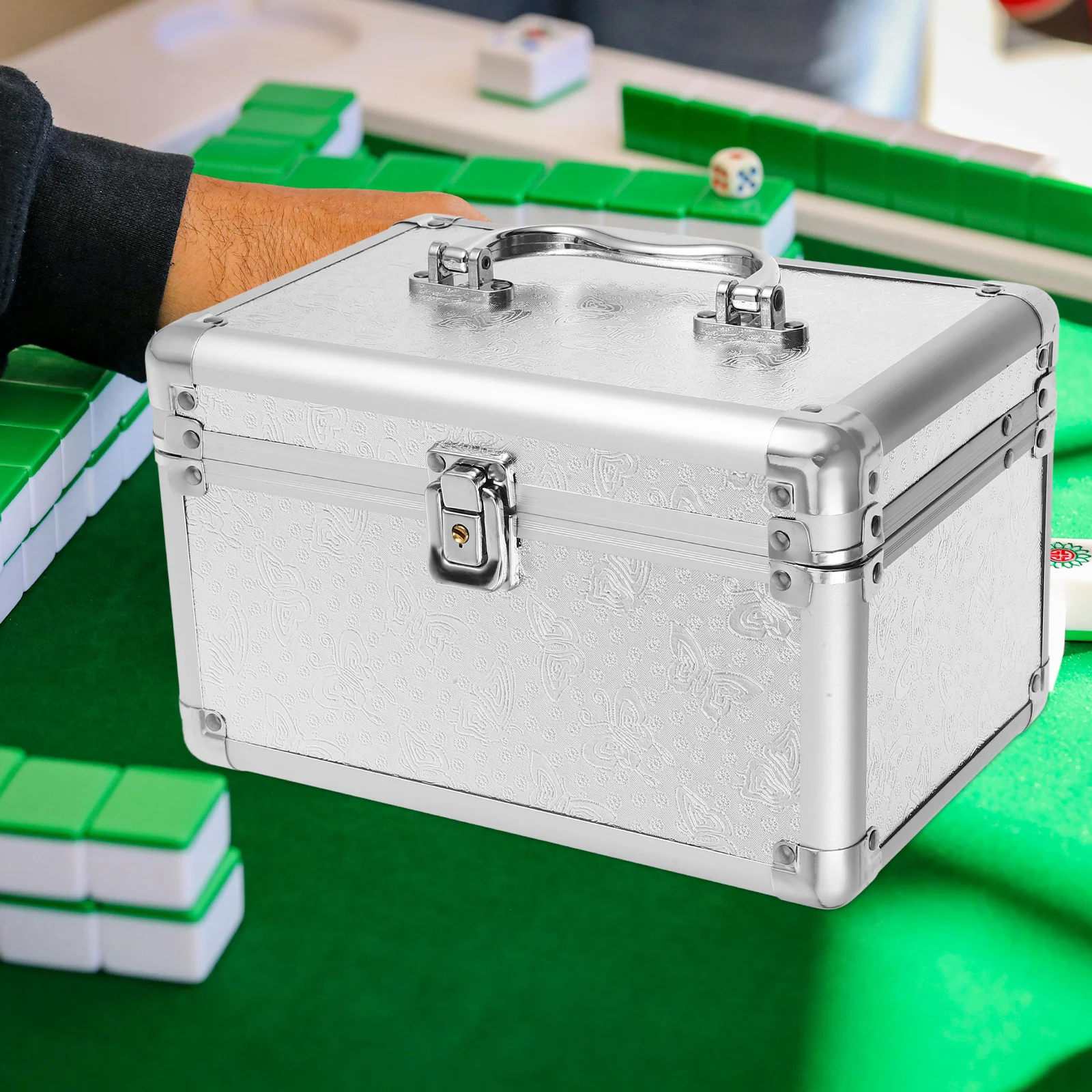

Premium Aluminum Alloy Mahjong Storage Box Large Capacity Household Tool Case Sealable Portable Container For Cosmetics Medicine