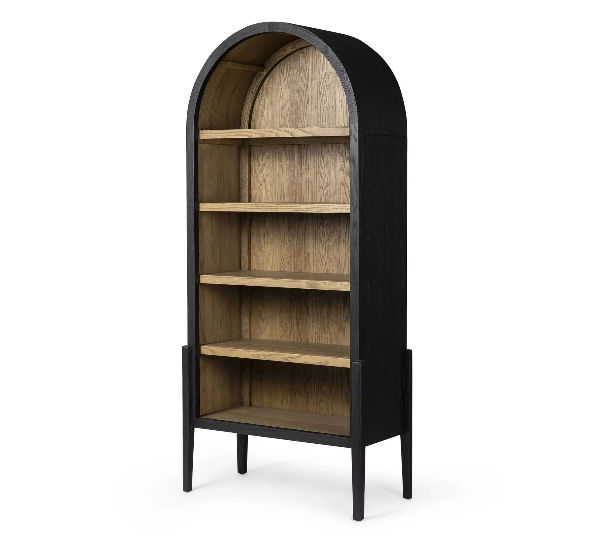 Solid Wood Arched Bookcase for Home Office Storage Wall-Mounted Furniture for Bedroom Dining School Hotel Gym Stainless Steel
