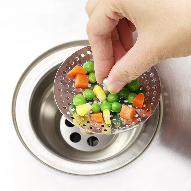 Kitchen Sink Strainer Stopper Stainless Steel Replacement Drain Filter Bathtub Hair Catcher Waste Hole Trap Bathroom Accessories image 3