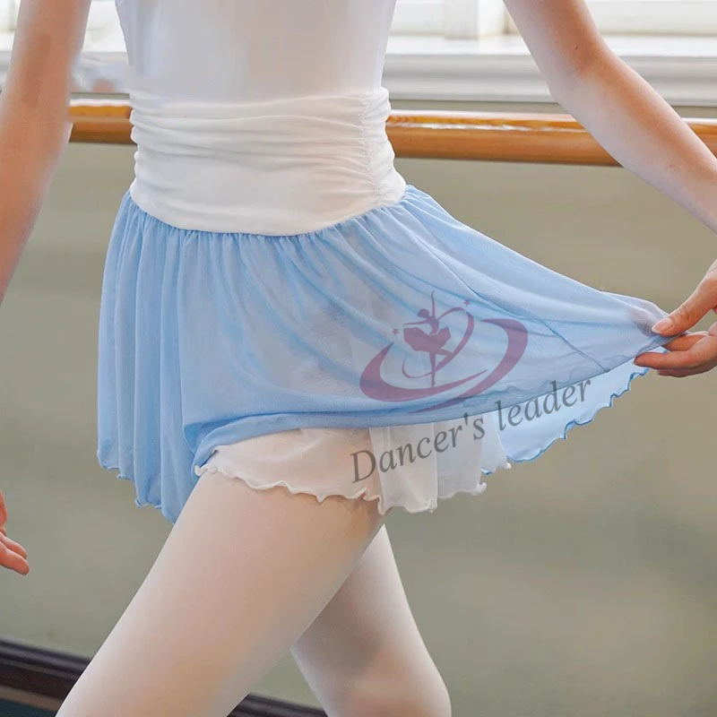 Ballet Stage Skirt Trousers Practice Adult Gymnastics Dance High Waist Flapped Front and Back Mesh Skirt Trousers