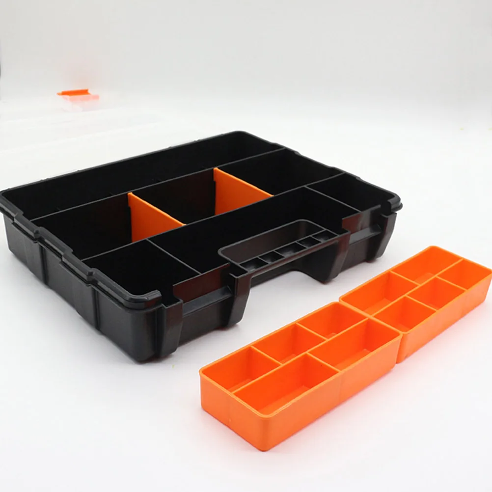 Portable Parts Storage Box Transparent Multi-Slot Adjustable Dividers Hinge Lid Buckle Secure Closure for Craft Tools Screws
