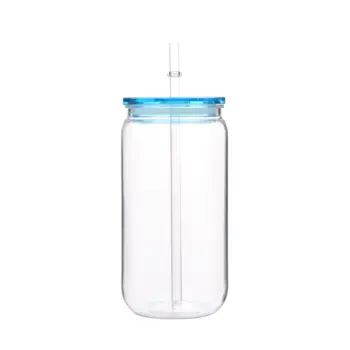 16盎司彩色蓋透明塑膠杯,附蓋和吸管,適用於罐裝冰咖啡杯的替換蓋,可愛水杯 6 best sales 可愛的保溫杯 - №4