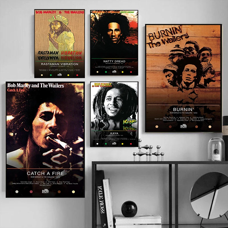 Bob Marley Reggae Music Posters Famous Singer Classic Music Album Covers Prints Canvas Wall Art Pictures Home Living Room Decor