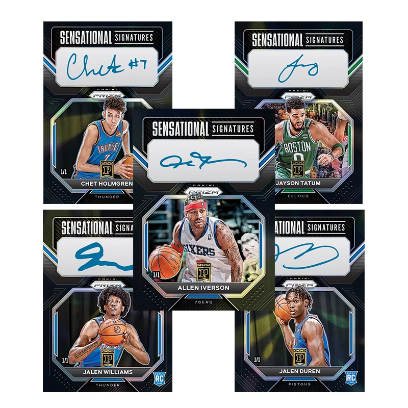 Coleção de Cartões DIY da Série de Basquete Panini de Allen Iverson, Jalen Duren, Tatum e Doncic, Brinquedos para Presentes