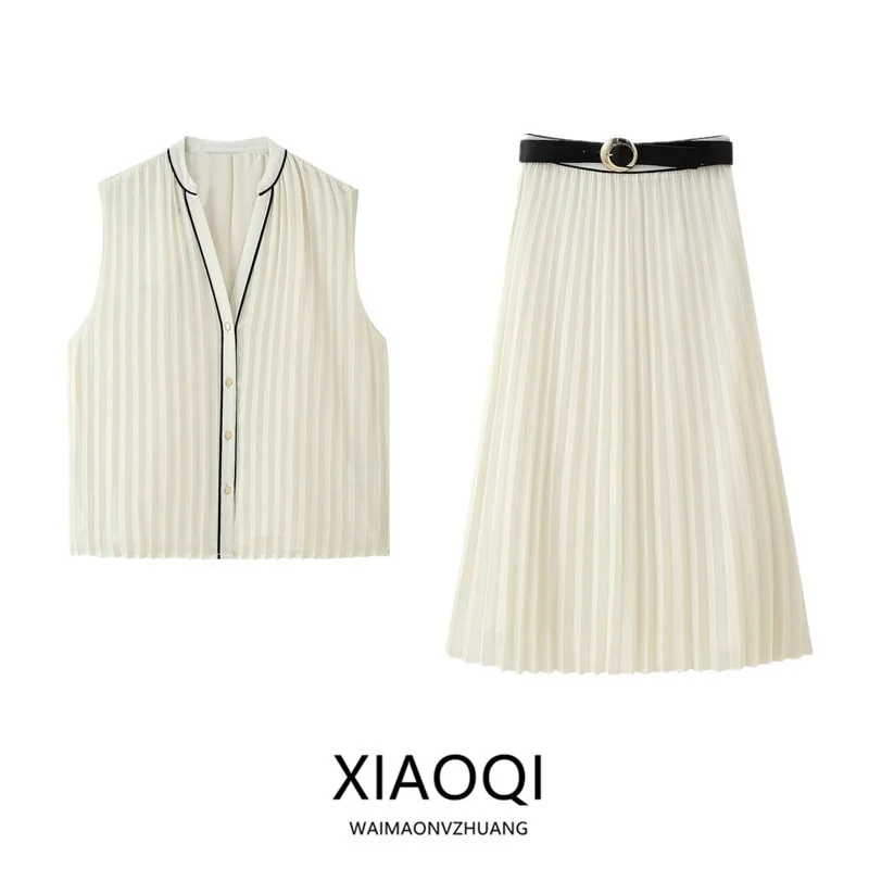 

Осень 2023, новые женские длинные брюки Faion irt без шеф-повара, круглые плиссированные цветные блузки с v-образным вырезом и пуговицами Ele Sle