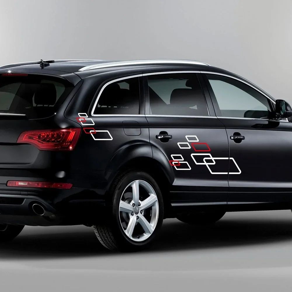 

Car Side Body Sticker Exterior Graphics Square Vinyl Decal Accessories For Audi Q7 4M 4L Quattro S Line TFSI 2020 2007 2016 2017