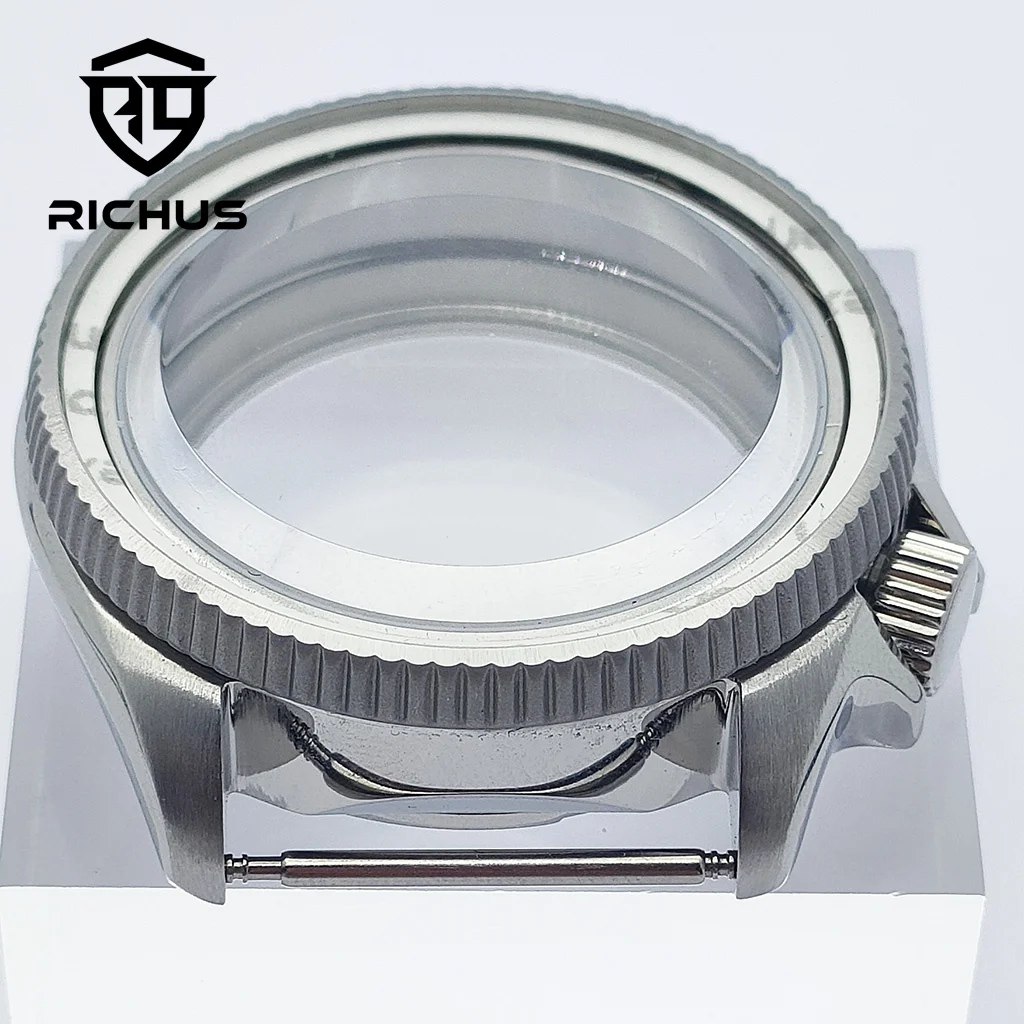 Cassa per orologio RICHUS NH35 Cassa per orologio da 37 mm Corona alle 4 con lunetta in vetro zaffiro adatto al movimento NH34 NH35 NH36