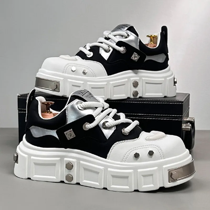 

Новинка 2023 года, универсальная нишевая модная повседневная мужская обувь на толстой подошве, увеличивающая рост, персонализированная прогулочная обувь, спортивная обувь