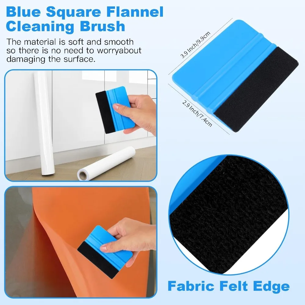 Felt Edge Squeegee Car Wrapping Tool Kits 4 Inch Vinyl Wrap Squeegee Applicator Tool for Car Vinyl Wrap Installation Tool view 4