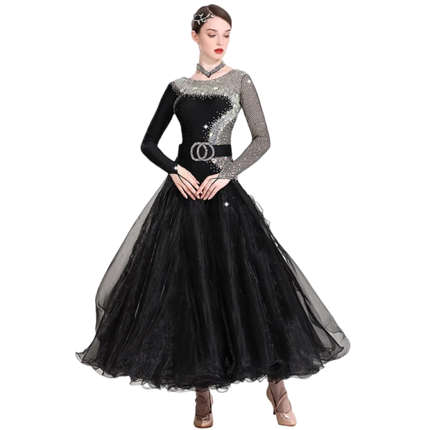 2025 Nieuwe Custom High End Vrouw Moderne Dans Jurk Ballroom Danswedstrijd Wals Prestaties Kleding Ballroom Dans Jurk