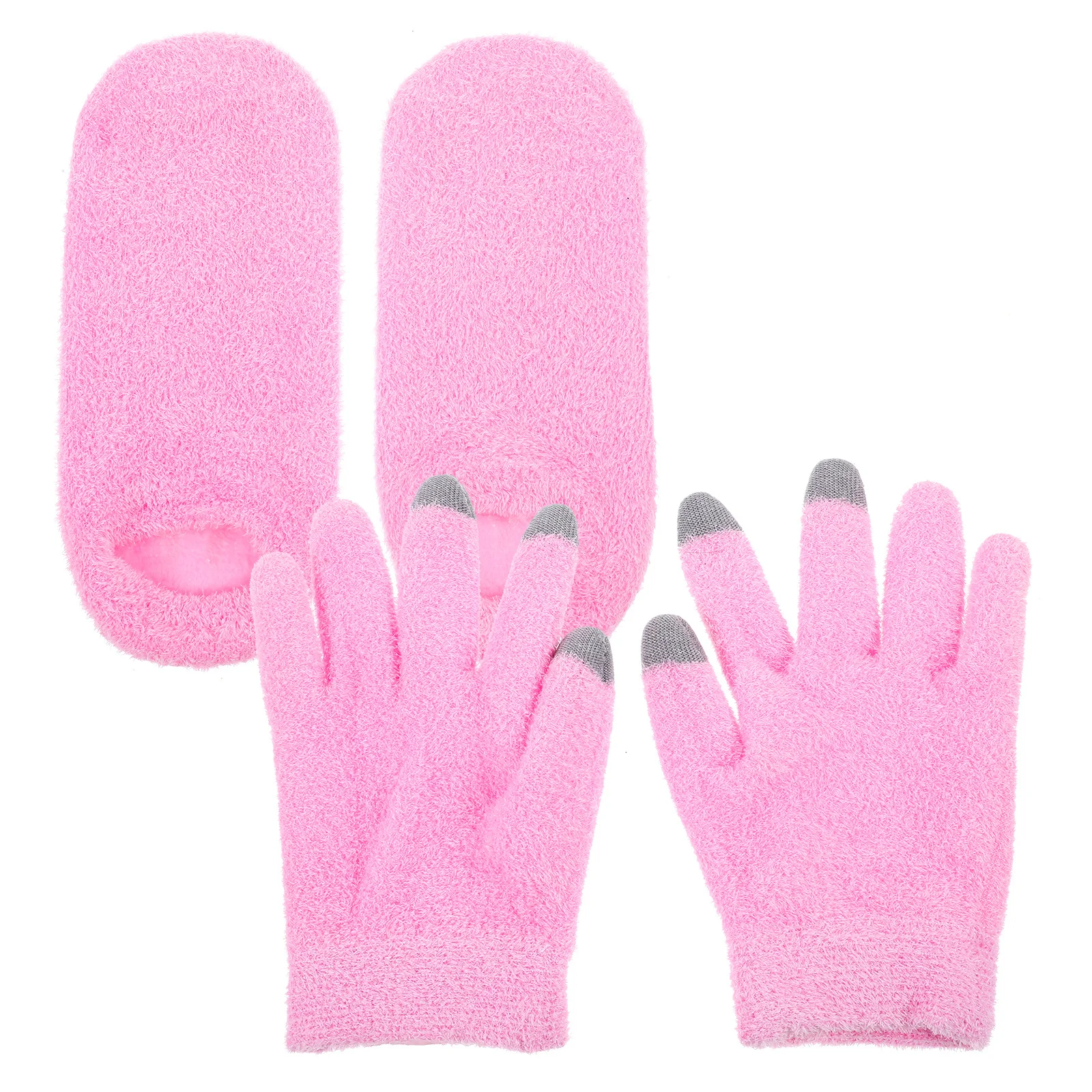 1 مجموعة شاشة تعمل باللمس قفازات وجوارب للنساء بين عشية وضحاها اليد العناية بالقدم لينة الجلد ودية غسول الاحتفاظ قفازات