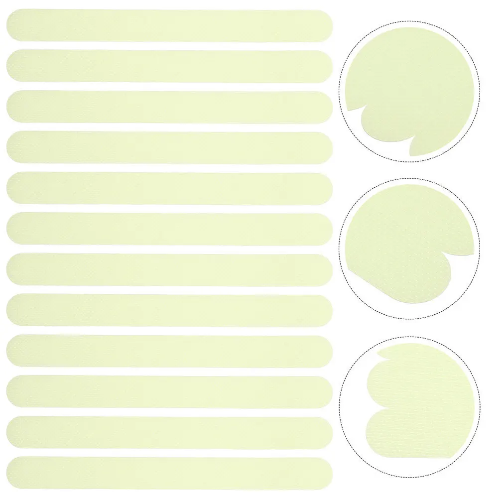 48Pcs Self-Adhesive Stair Safety Strips Waterproof Non-Skid Tapes with Reflective Glow for Wood Tile Metal Surfaces Easy Install