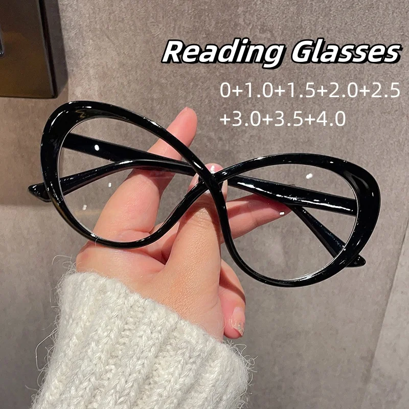 

Oversized Frame Anti Blue Light Reading Eyewear Women High Definition Presbyopia Glasses Luxury Eye Protection Goggle To +4.0