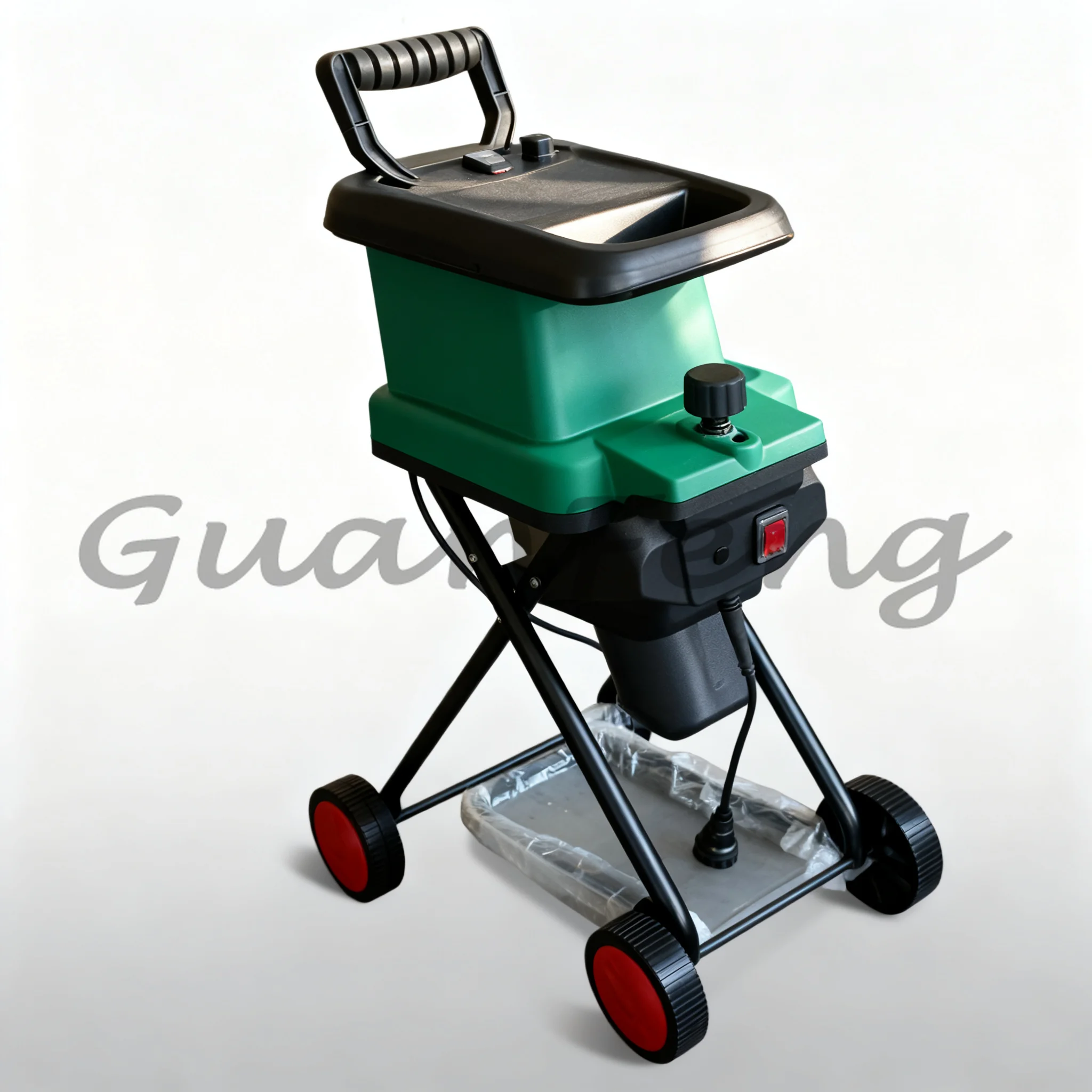 Heavy-Duty 2600W Garden Crusher, 60L Yard Waste Collection Shredder with Support Frame for Sawdust & Garden Debris