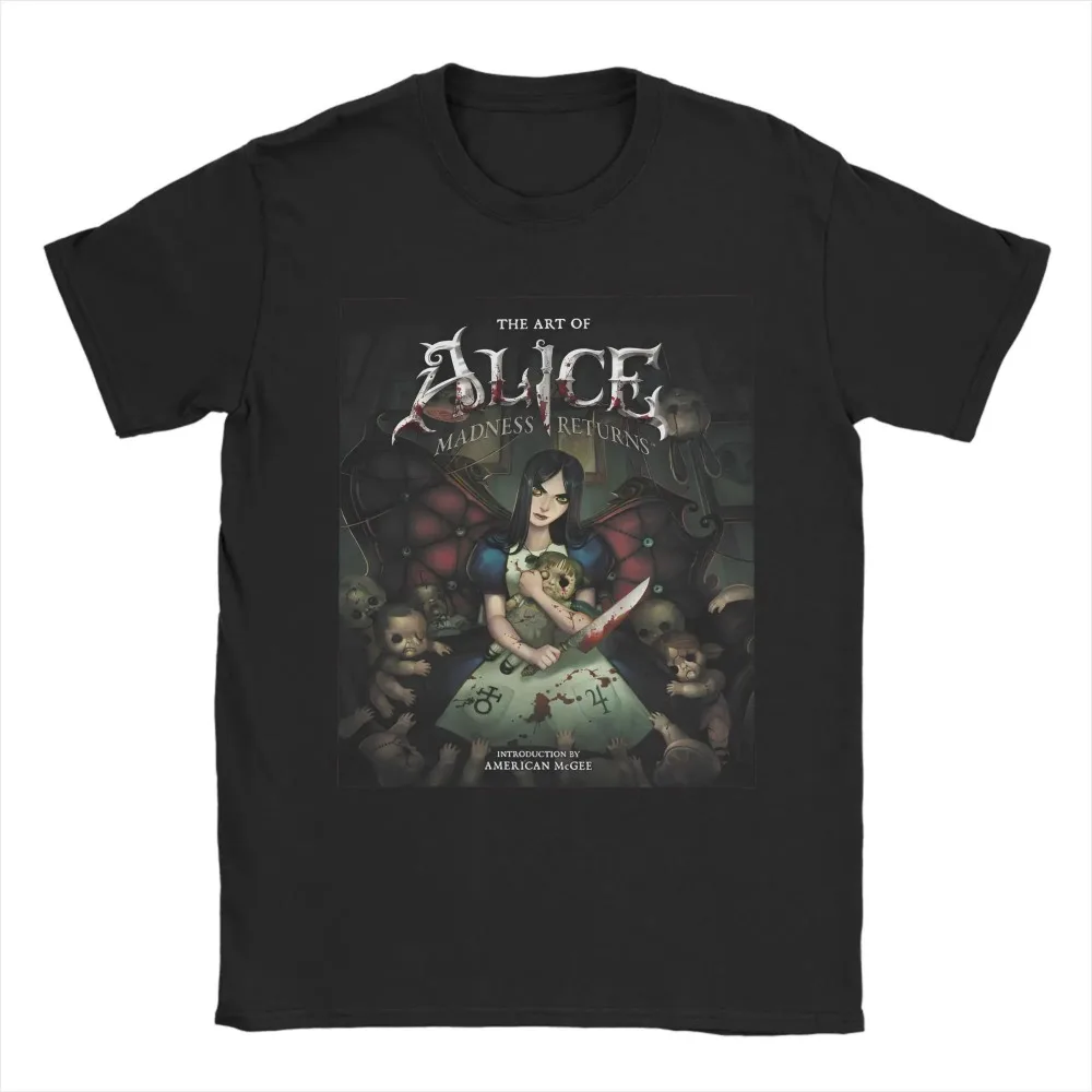 2026 Classic Horror Game Alice Madness Returns Graphic Print T-Shirt Women Men Harajuku Fashion Oversized Cotton Summer New Tee