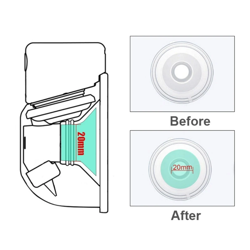 Universal Breast Pump Flange Converter Easily Change Size 24mm to 14/16/18/19/20/21/22mm for Efficient Milk Expression