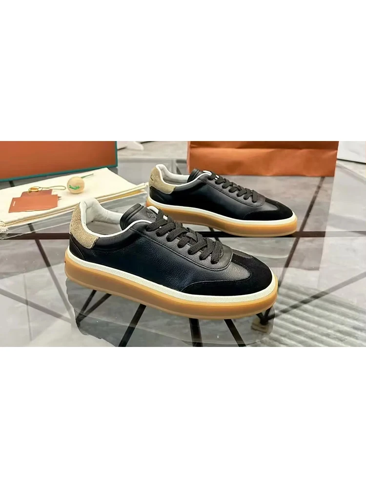 

Повседневные ретро-кроссовки унисекс для пар, коллекция Весна-Осень 2026, из натуральной мягкой кожи, на плоской подошве