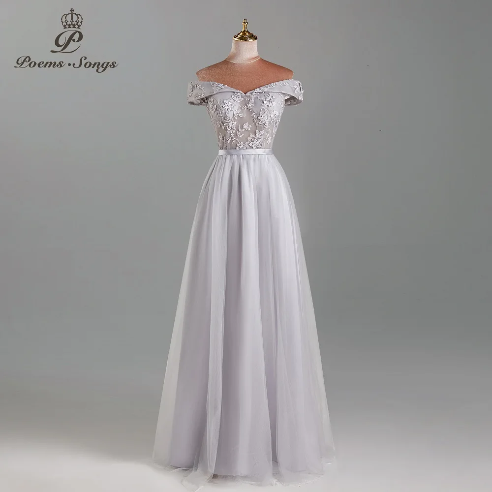 

Elegant Sexy Boat_neck style grey Evening dress prom dresses evening gowns vestidos de fiesta robe de soirée de mariage