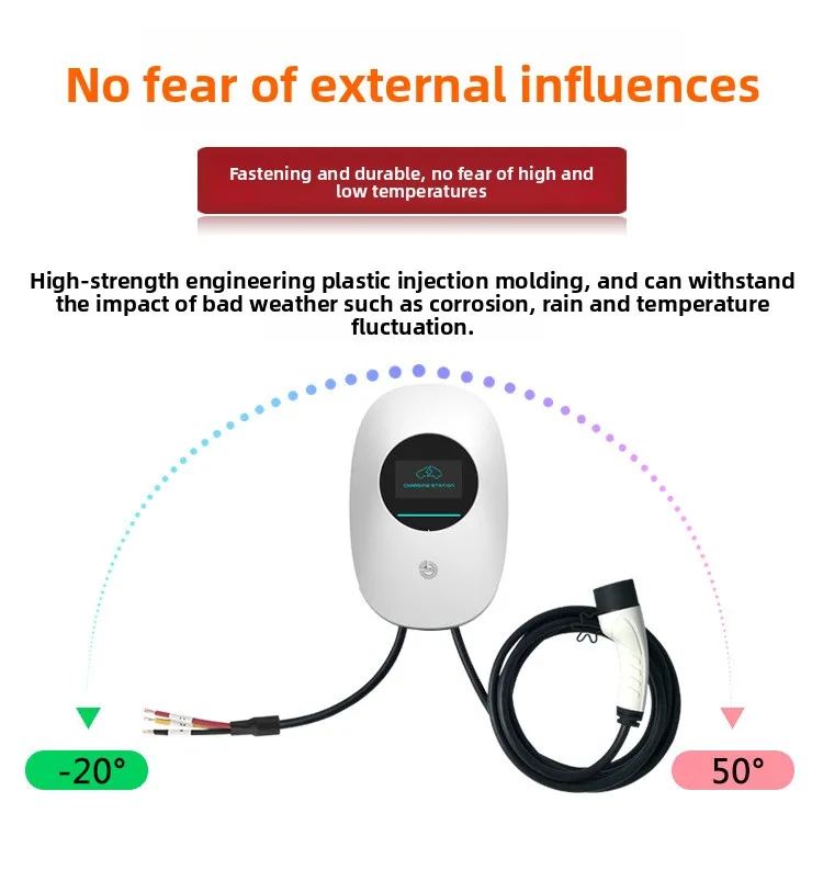 Pile de chargement de voiture, pile de charge commerciale AC nouvelle énergie, plug and play/APP/opération 5 mètres