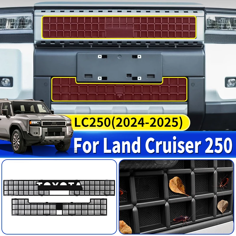 For Toyota Land Cruiser 250 2024 2025 1958 Prado LC250 FJ250 Front Grill Anti-mosquito Sand-Proof Stone Net Exterior Accessories