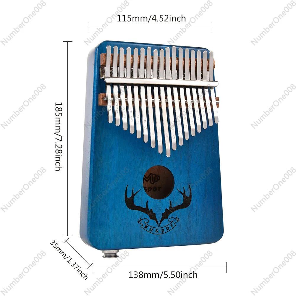 

17 Keys, Mahogany Core Wood Electric Box EQ Thumb Piano, Kalimba Free Bag - Reindeer Horn