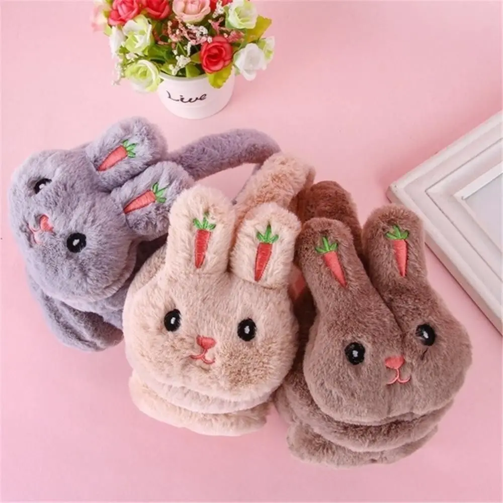 Cartoon Rabbit Winter Warm Earmuffs Plush Thick Soft  Ear Cover Ear Protection Warmth Ear Muffs For Aldult Kids