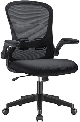 

Ergonomic Office Chair Desk Chair with Flip Up Armrests Mesh Computer Chair Executive Swivel Task Chair with Lumbar Support (Bla