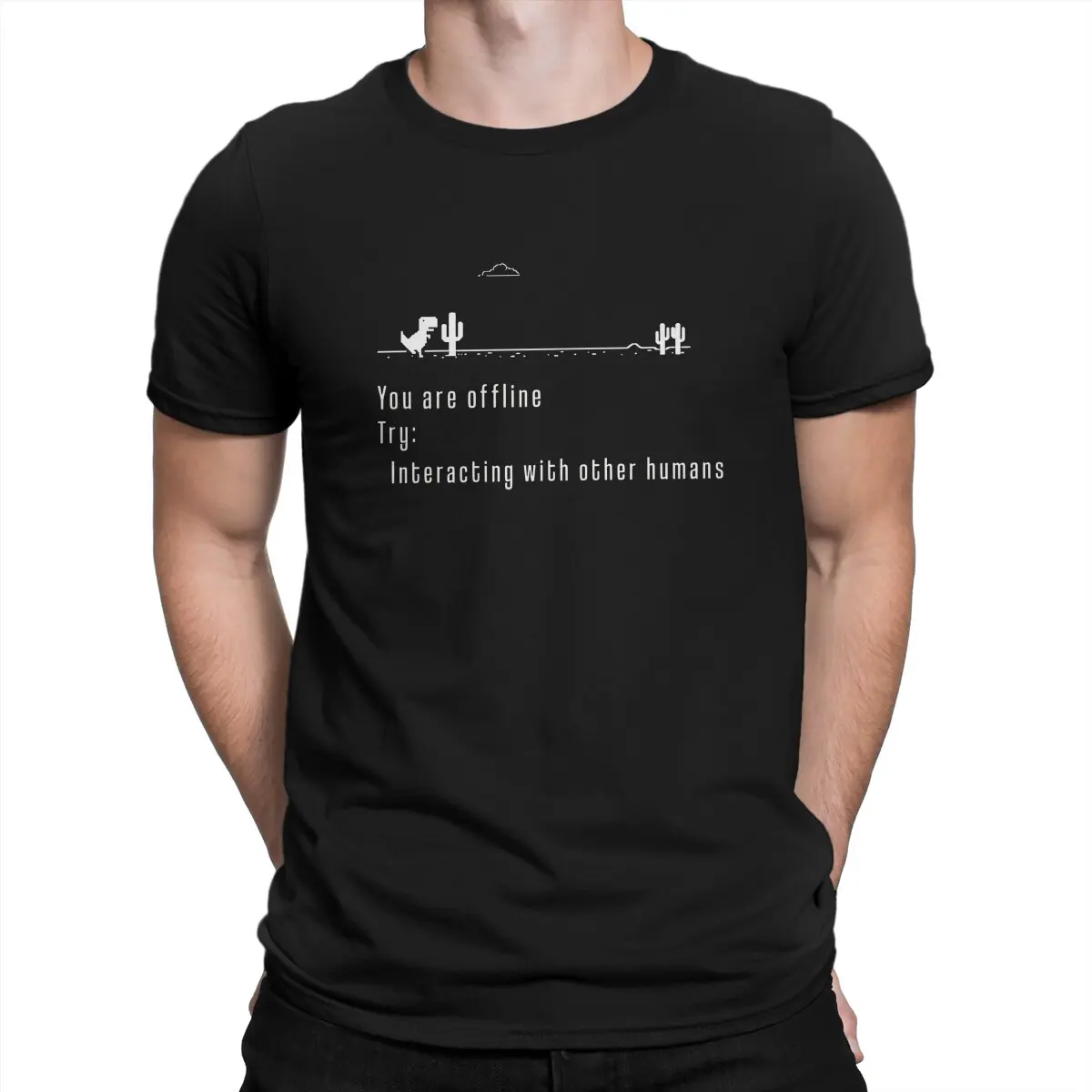 UTER Programmer Code Linux You Are Offline Try Interacting With Other Human Tshirt Men\'s Clothing Polyester T Shirt For Men