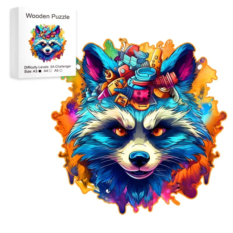 

Уникальный деревянный пазл в виде лисы, уникальные нестандартные кусочки животных, Веселые Семейные Игрушки для домашнего декора