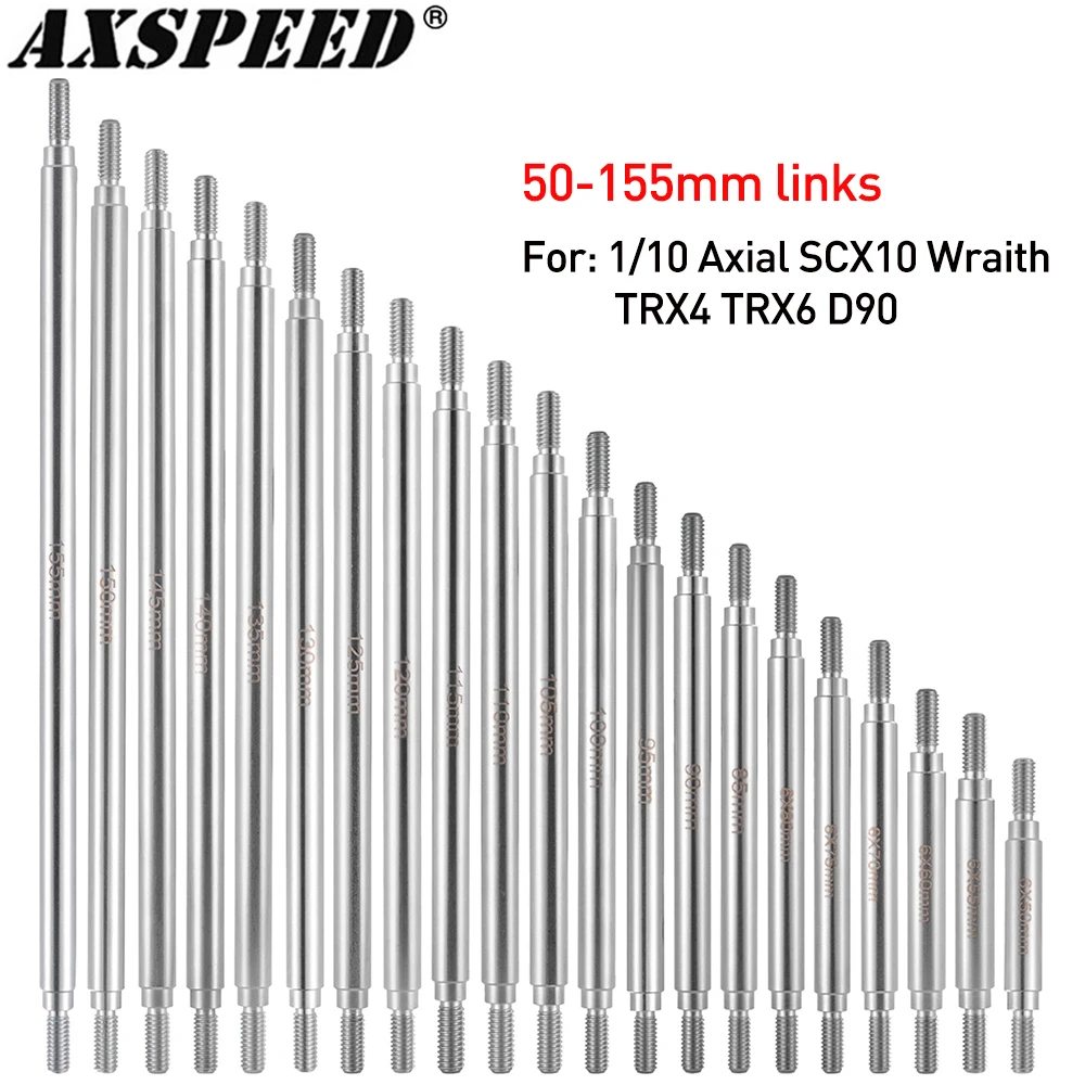 AXSPEED 1Pair Metal Linkage Chassis Links Rod Suspension for 1/10 RC Crawler Car Axial SCX10 Wraith TRX4 TRX6 D90