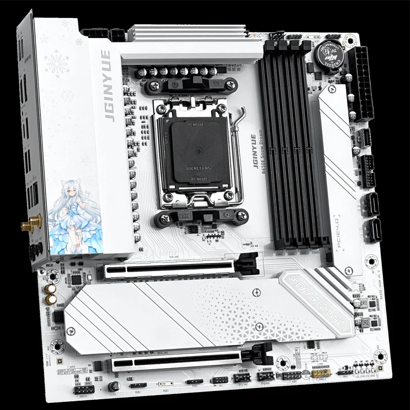 JGINYUE B650E Snow Dream WiFi Motherboard M-ATX For AMD Ryzen