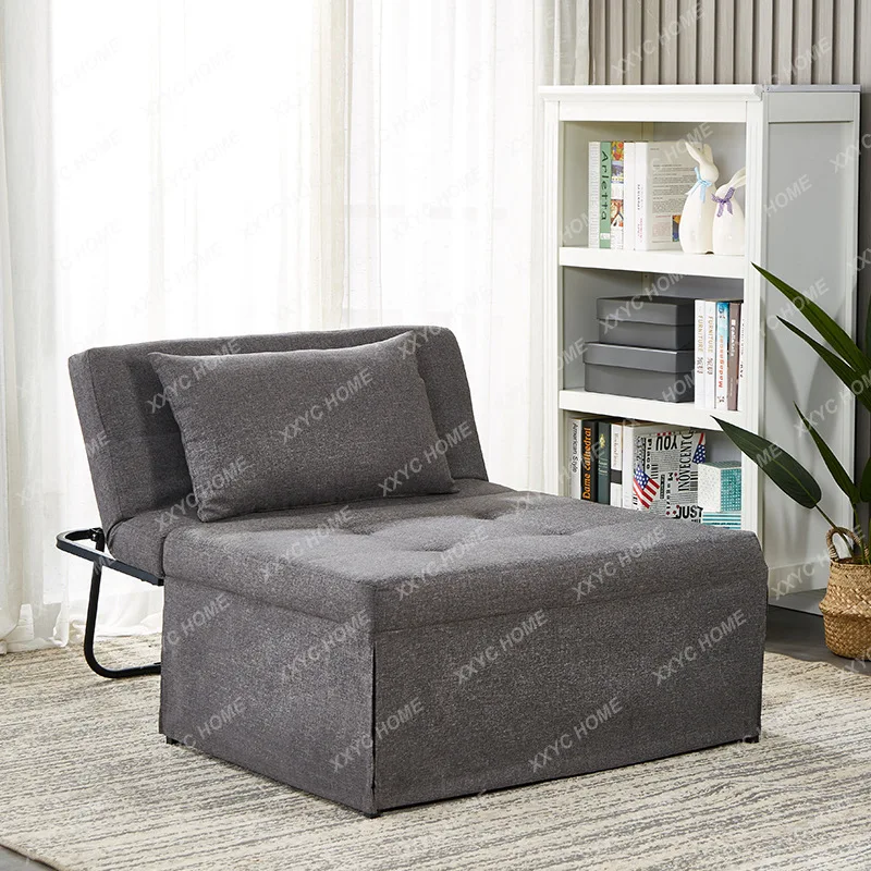 FF Lazy sofa multi-functional single lunch break bed  three-purpose metal frame fabric folding sofa bed