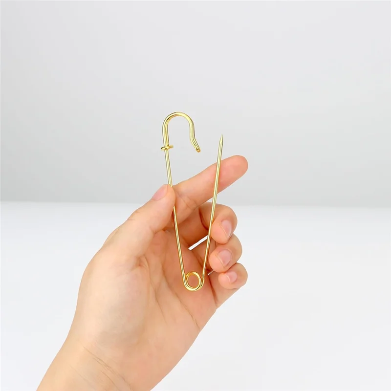 

ABRS-15Pcs Heavy Duty For Clothes Heavy Duty For Blankets Steel Safety Pins Heavy Duty 4" Steel Safety Pins For Clothes Gold