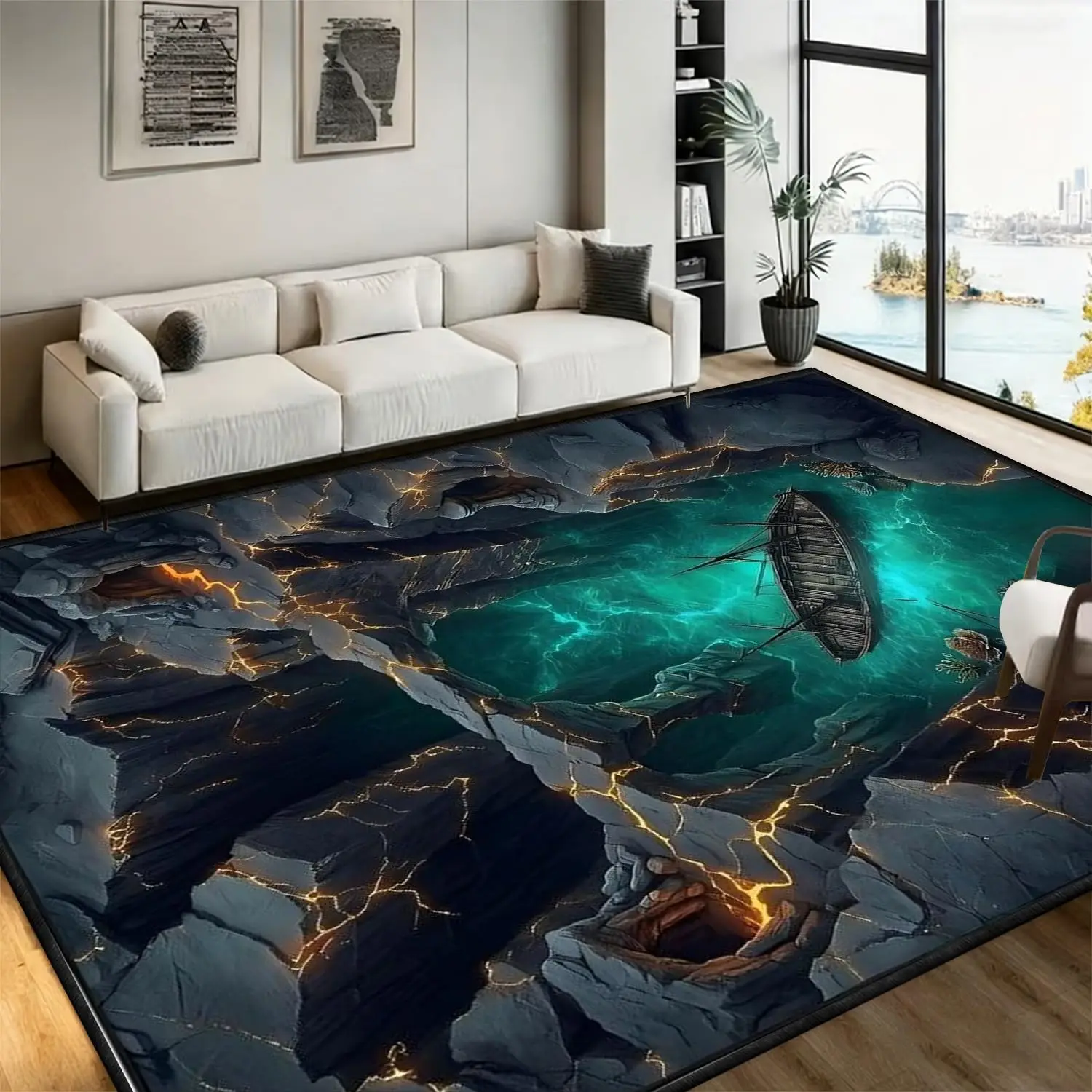 Optical Illusion Rug 3D Rugs Deep Hole Carpet Optical Illusion Bedroom Living Room Entrance Decor 3D Hole Rug Home Decoration