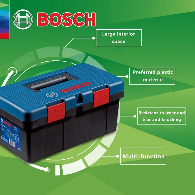 Bosch Original Toolbox Household Portable Large Multi-functional Plastic Storage Toolkit Organizer Double-layer Thicked Big Box