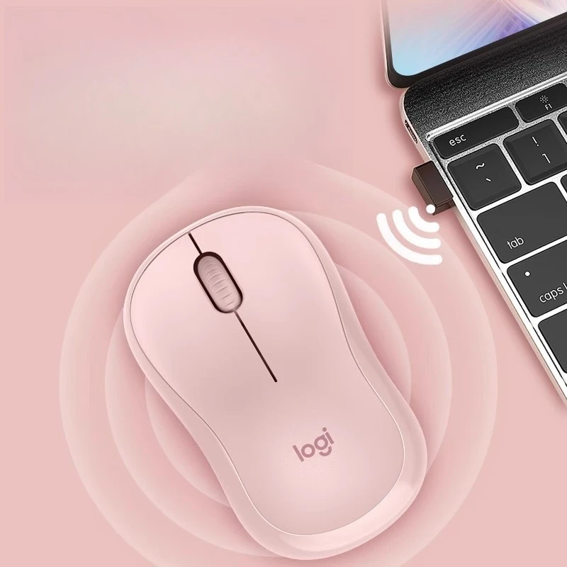 Logitech M221 Ergonomic Office Mouse - SilentTouch, 1000 DPI, Portable Design for Chromebook - Eucalyptus Green/Blue Grey