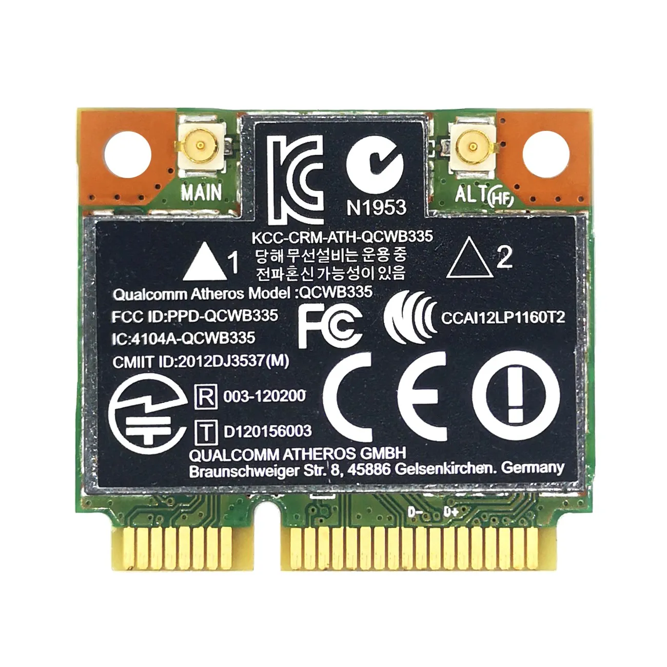 بطاقة WiFi AR9565 اليومية QCWB335 Mini PCIE Bluetooth 4.0 150Mbps 2.4G لنظام XP Win7 Win8 Linux
