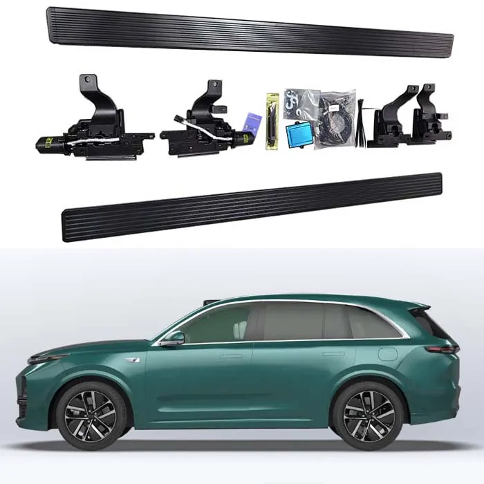 Automatic Electric Running Boards, Smart Retractable Side Steps with Motor for Lixiang L7 L8 SUV, Powder Coated Alloy, Matte Bla