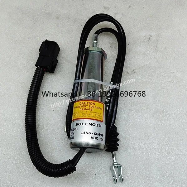 

11N6-66090 Fuel Shut Off Solenoid R210 R215 R210LC-7 R220-9 R220-9S Excavator Shut Off Solenoid 11N6-66090