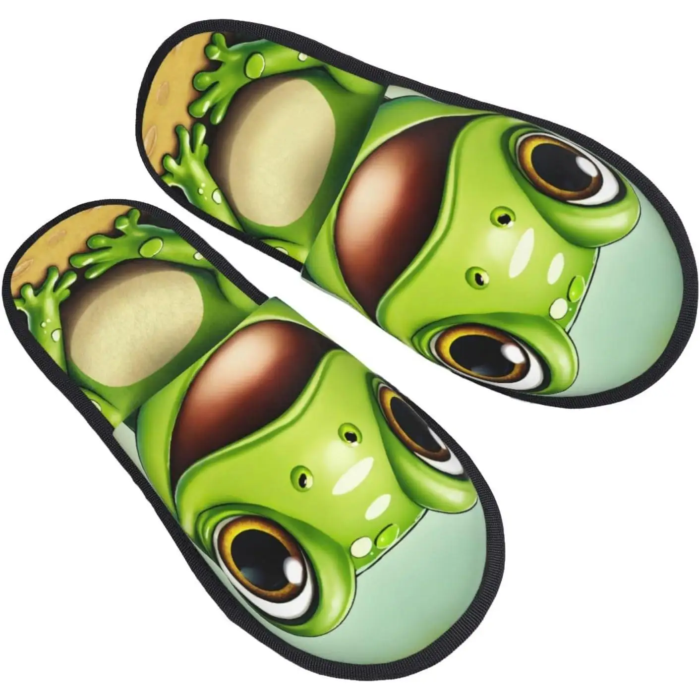 

Осенне-зимние нечеткие тапочки с принтом зеленой лягушки, удобная домашняя обувь, портативная обувь для путешествий в отеле, подарки для женщин и мужчин