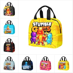 Stumble Guys Crash Party Lunch Bag Elementary School Student Handheld Ice Bag Kids Kawaii Cartoon School Bag Mochila